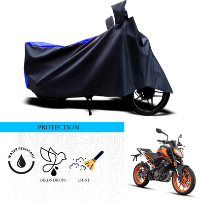 ANTHUB Waterproof Two Wheeler Cover for KTM(Duke 200, Black, Blue)