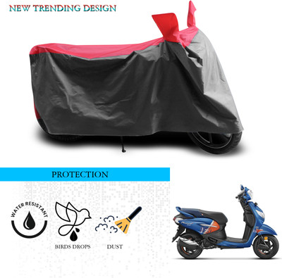 SnehaSales Waterproof Two Wheeler Cover for Hero(Pleasure+ 110, Grey, Red)