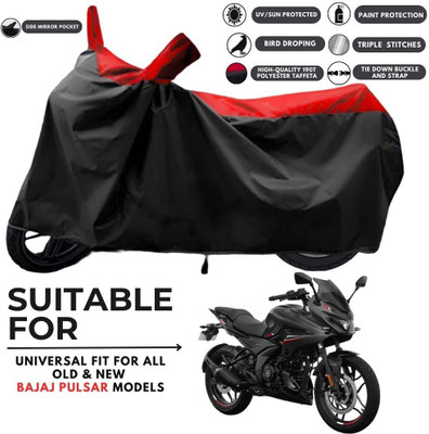 ZAQE Two Wheeler Cover for Bajaj(Pulsar 250, Black, Red)