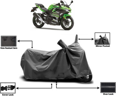 Amexride Two Wheeler Cover for Kawasaki(Ninja 400, Grey)