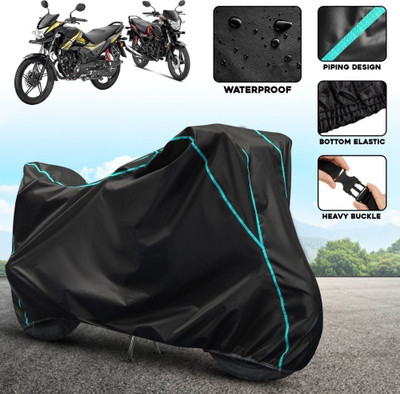 AutoGalaxy Waterproof Two Wheeler Cover for Honda(SP 125, Black, Blue)