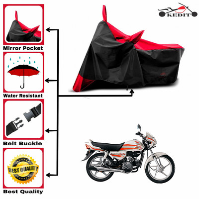 AASHTIK MART Two Wheeler Cover for Hero(CD deluxe, Red, Black)