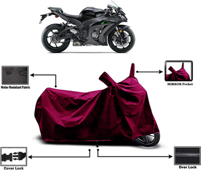 Amexride Two Wheeler Cover for Kawasaki(Ninja ZX-10R SE, Maroon)