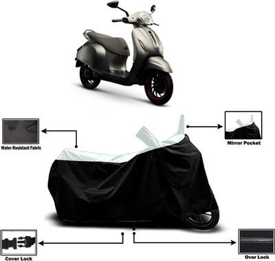 Amexride Two Wheeler Cover for Bajaj(Urbanite Chetak, White)