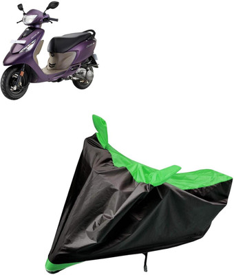 aksmit Two Wheeler Cover for TVS(Zest 110, Black, Green)