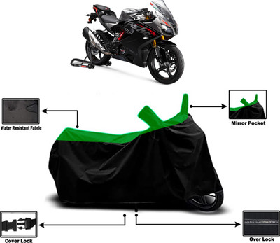 Amexride Two Wheeler Cover for TVS(Apache RTR 310, Green)