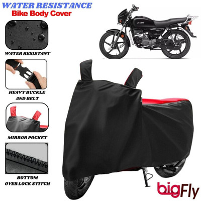 BigFly Two Wheeler Cover for Hero(Splendor I Smart, Black, Red)