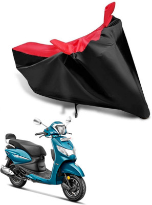 KEDIT Two Wheeler Cover for Hero(Pleasure+ 110, Red, Black)