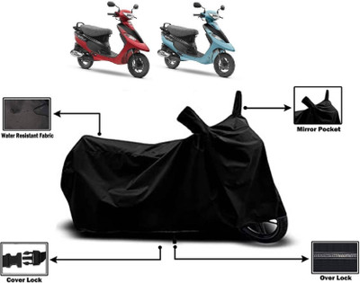 AASHTIK MART Two Wheeler Cover for TVS(Scooty Pep Plus, Black)