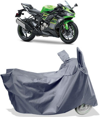 Amexride Two Wheeler Cover for Kawasaki(Ninja ZX-6R, Grey)