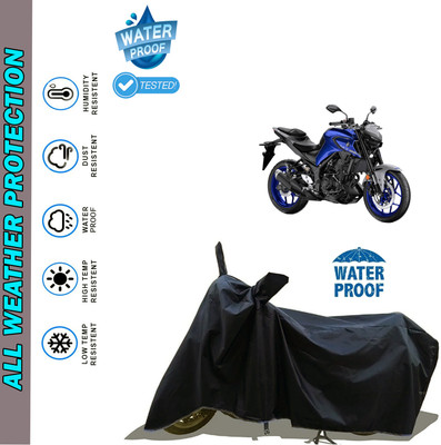 AutoGalaxy Waterproof Two Wheeler Cover for Yamaha(MT 03, Black)
