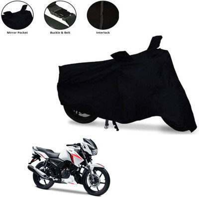 Aamaya Store Waterproof Two Wheeler Cover for TVS(Apache 150, Black)