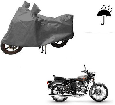 DeepShakshi AUTOMOTIVE Waterproof Two Wheeler Cover for Royal Enfield(Bullet 500, Grey)