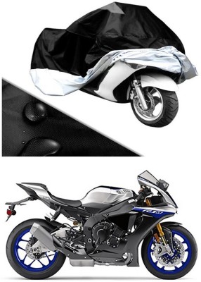 RWT Two Wheeler Cover for Yamaha(YZF R1 M BS6, Silver, Black)