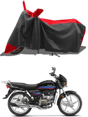 RAQQTRO Two Wheeler Cover for Hero(Splendor Plus, Red, Black)
