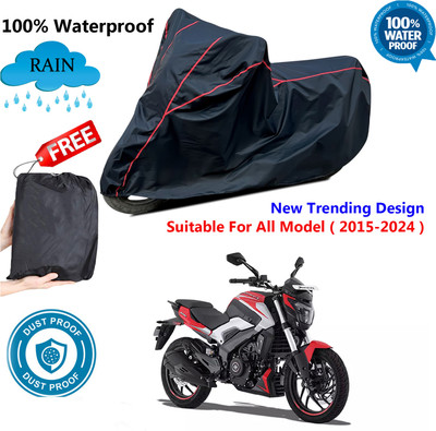 AutoGalaxy Waterproof Two Wheeler Cover for Bajaj(Dominar 250, Black, Red)