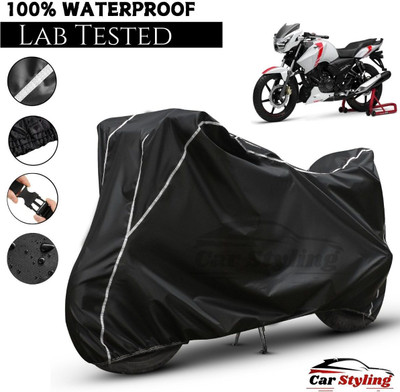 Car Styling Waterproof Two Wheeler Cover for TVS(Apache RTR 160, Black, White)