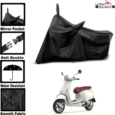 KEDIT Two Wheeler Cover for Universal For Bike(Vespa SXL 150, Black)