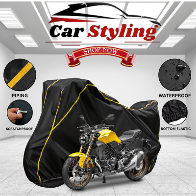 OliverX Waterproof Two Wheeler Cover for Honda(CB300R, Black, Yellow)