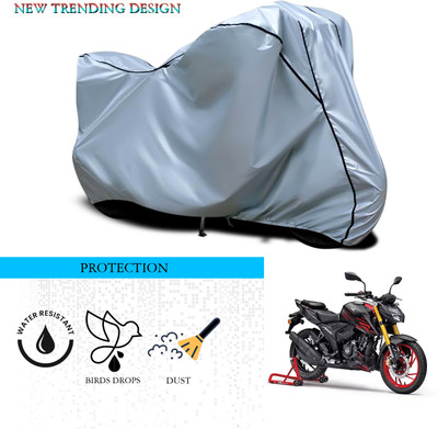 GOSHIV-car and bike accessories Waterproof Two Wheeler Cover for TVS(Apache RTR 200 4V, Silver)