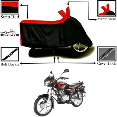 AASHTIK MART Two Wheeler Cover for Bajaj(Discover 125 DTS-i, Red, Black)