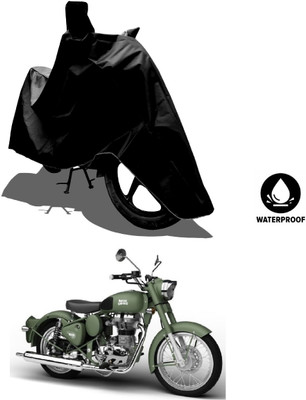 Amexride Waterproof Two Wheeler Cover for Royal Enfield(Battle Green, Black)