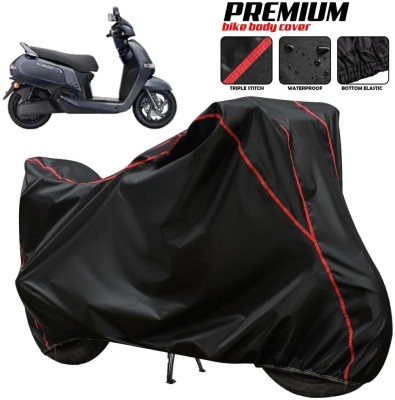 AUTOCAD Waterproof Two Wheeler Cover for TVS(iQube, Black, Red, Multicolor)