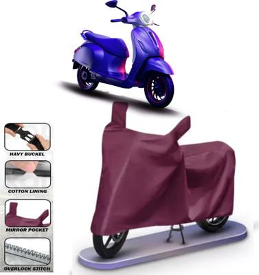 DeepShakshi AUTOMOTIVE Waterproof Two Wheeler Cover for Bajaj(New Chetak, Maroon)