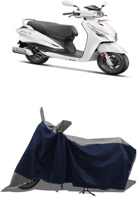 SUGASHRI Waterproof Two Wheeler Cover for Hero(Duet 125 CC BS6, Grey, Blue)