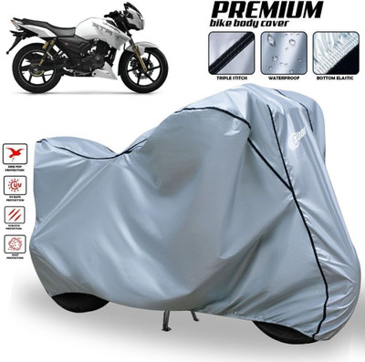 xodi Waterproof Two Wheeler Cover for TVS(Apache RTR 180, Silver, Black)