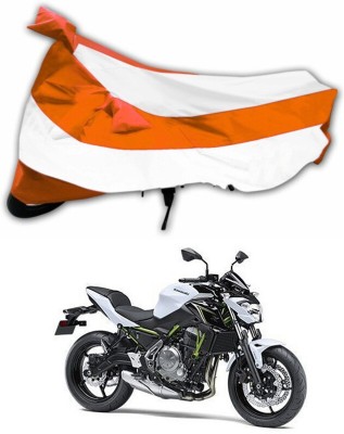 RWT Two Wheeler Cover for Kawasaki(Z650, Orange, White)