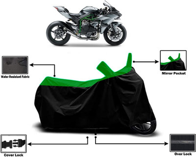 Amexride Two Wheeler Cover for Kawasaki(Ninja H2, Green)