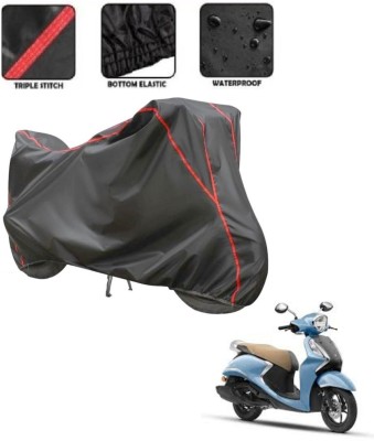 Love Me Waterproof Two Wheeler Cover for Yamaha(Fascino, Grey, Red)