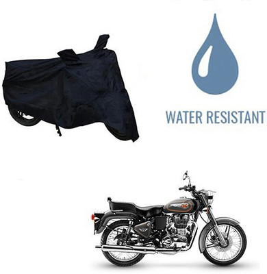 DeepShakshi AUTOMOTIVE Waterproof Two Wheeler Cover for Royal Enfield(Bullet 500, Black)