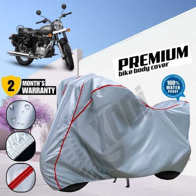 xodi Waterproof Two Wheeler Cover for Royal Enfield(Bullet, Silver, Red)