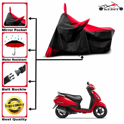 AASHTIK MART Two Wheeler Cover for TVS(Jupiter Grande BS6, Red, Black)