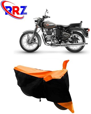 RRZ Waterproof Two Wheeler Cover for Royal Enfield(Bullet 500, Black, Orange)