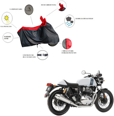 RiderShine Two Wheeler Cover for Royal Enfield(Continental GT, Black, Red)