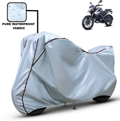 Delphinium Waterproof Two Wheeler Cover for Bajaj(Pulsar NS 160, Silver, Black)