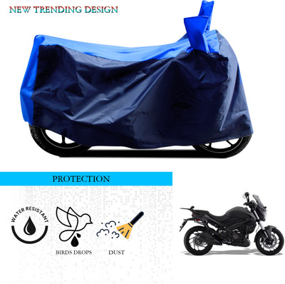 ANTHUB Waterproof Two Wheeler Cover for Bajaj(Dominar 400, Black, Blue)