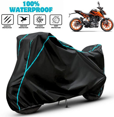 favy Waterproof Two Wheeler Cover for KTM(200 Duke, Black, Blue)