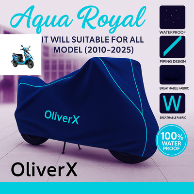 OliverX Waterproof Two Wheeler Cover for TVS(Scooty Zest, Blue, Red)