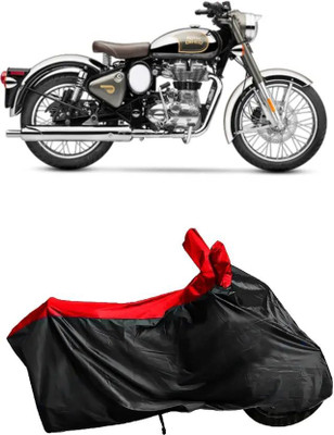 PEDALUP Waterproof Two Wheeler Cover for Royal Enfield(Bullet Electra Twinspark, Black, Red)