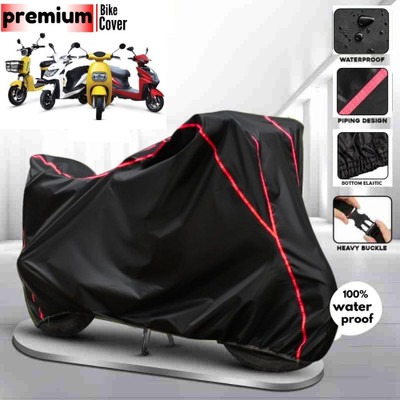 BOTAUTO Waterproof Two Wheeler Cover for Techo Electra(Electra 4S, Black, Red)