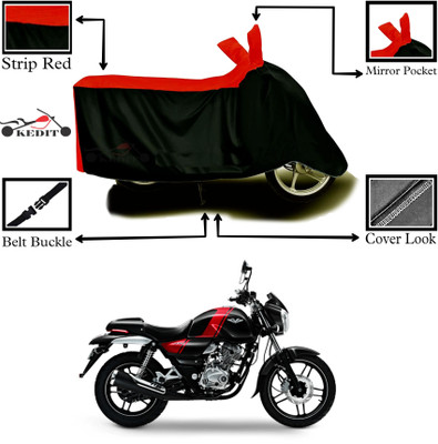 KEDIT Two Wheeler Cover for Bajaj(V12, Red, Black)