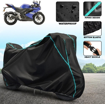 xodi Waterproof Two Wheeler Cover for Yamaha(R15, Black, Blue)