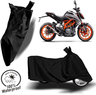 ROYAL AUTO MART Waterproof Two Wheeler Cover for KTM(390 Duke, Black)