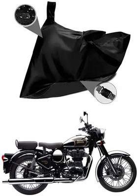 AASHTIK MART Two Wheeler Cover for Royal Enfield(Classic Chrome, Black)