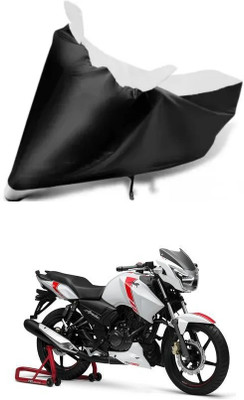 Variety Products Collection Waterproof Two Wheeler Cover for TVS(Apache RTR 200 Fi E100, White, Black)