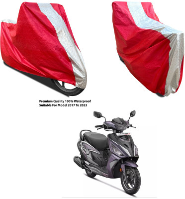 AutoGalaxy Waterproof Two Wheeler Cover for Hero(Maestro Electric, Silver, Red)